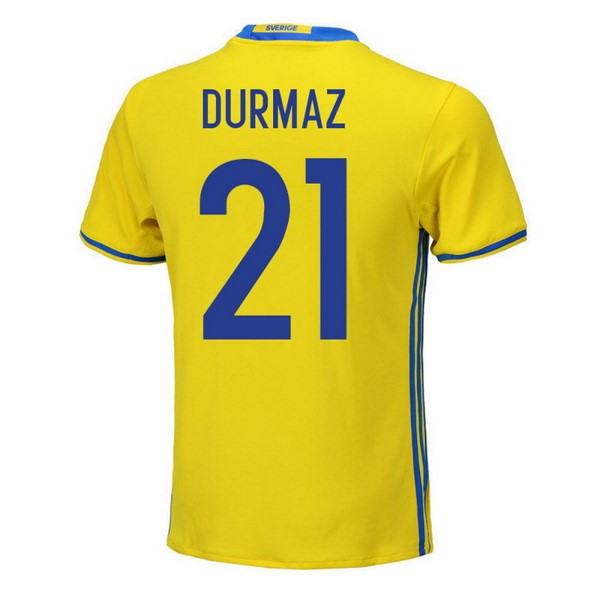 Camiseta Sweden 1ª Durmaz 2018 Amarillo